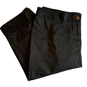 Karen Kane Womens Black Capri Size 18W Cotton Spandex Lifestyle Side Split NEW
